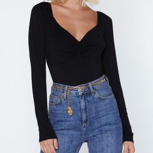 Long sleeve black bodysuit